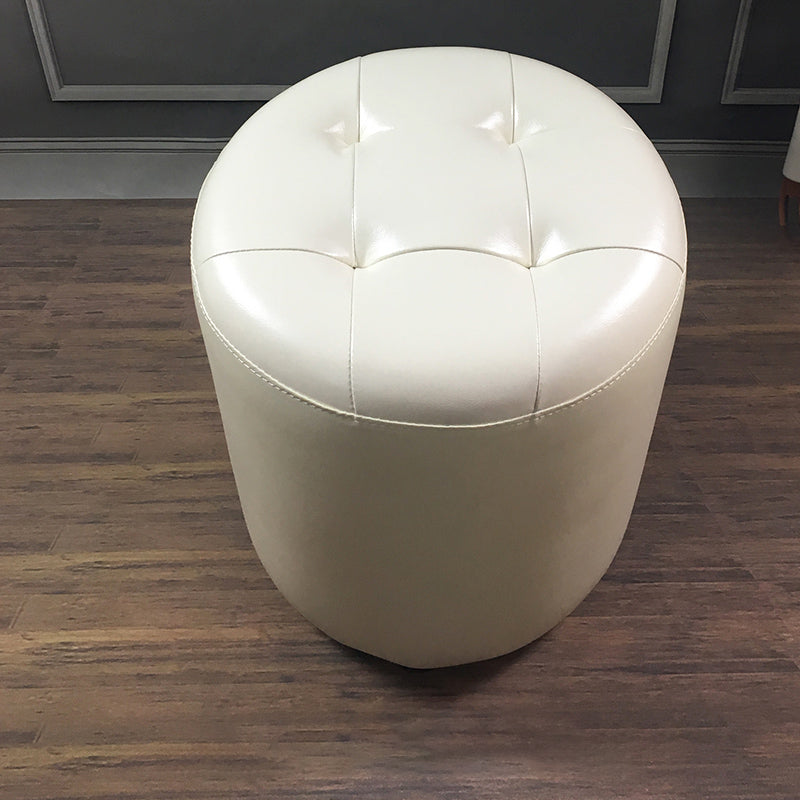 Pouf moderno de mediados de siglo Otomano de cuero genuino tapizado otomano de mechones con mechones