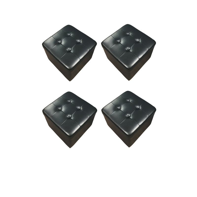 Pouf moderno de mediados de siglo Otomano de cuero genuino tapizado otomano de mechones con mechones