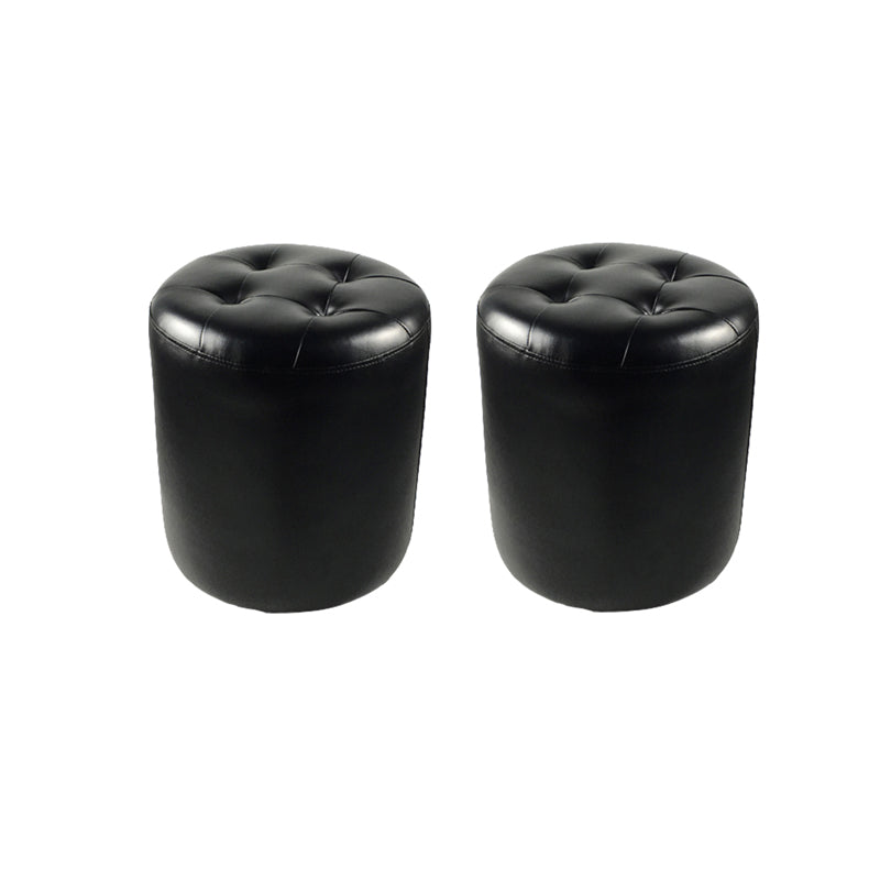 Pouf moderno de mediados de siglo Otomano de cuero genuino tapizado otomano de mechones con mechones