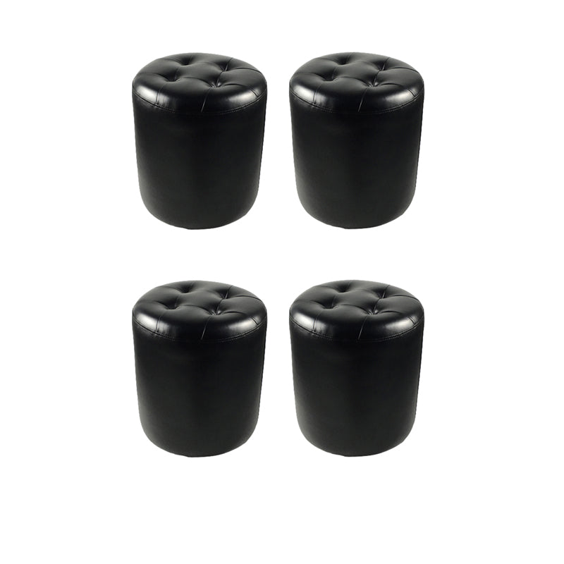 Pouf moderno de mediados de siglo Otomano de cuero genuino tapizado otomano de mechones con mechones