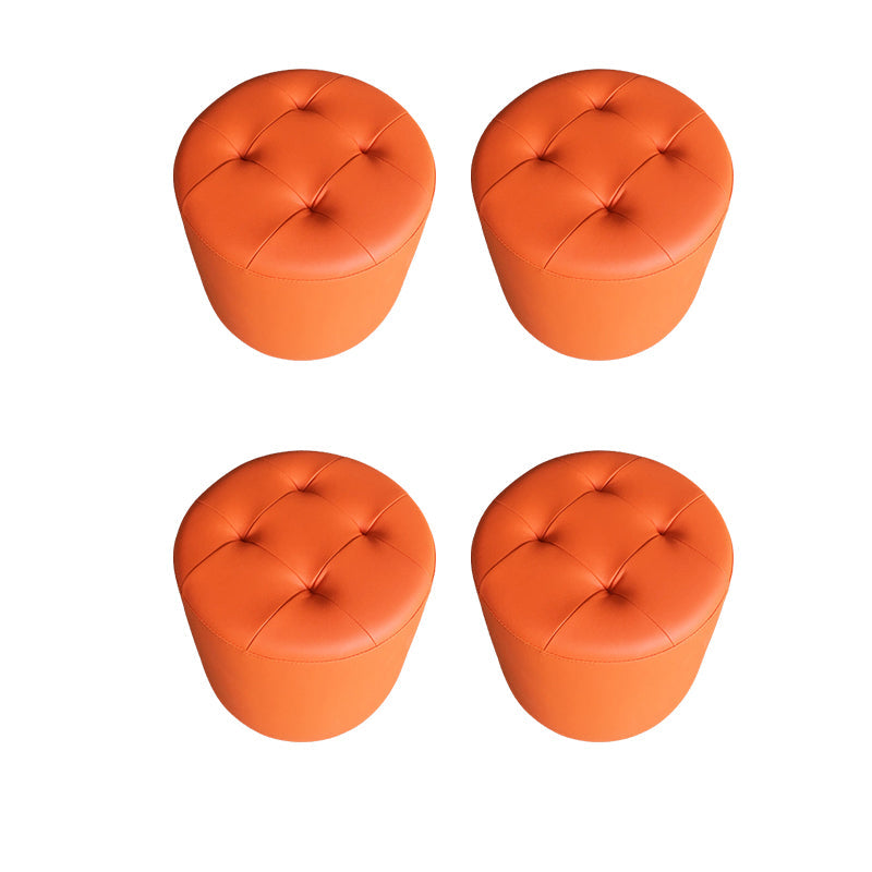 Pouf moderno de mediados de siglo Otomano de cuero genuino tapizado otomano de mechones con mechones