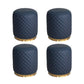 Glam Pouf Ottoman Faux Leather Upholstered Square Ottoman with Metal Legs Round Dark Blue 4 Piece Set Clearhalo 'furn' 'furn_ottomans_poufs' 'Furniture' 'Living Room Furniture' 'Ottomans & Poufs' 'ottomans_poufs' 6553009