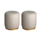 Glam Pouf Ottoman Faux Leather Upholstered Square Ottoman with Metal Legs Round Light Gray 2 Piece Set Clearhalo 'furn' 'furn_ottomans_poufs' 'Furniture' 'Living Room Furniture' 'Ottomans & Poufs' 'ottomans_poufs' 6553011