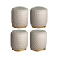 Glam Pouf Ottoman Faux Leather Upholstered Square Ottoman with Metal Legs Round Light Gray 4 Piece Set Clearhalo 'furn' 'furn_ottomans_poufs' 'Furniture' 'Living Room Furniture' 'Ottomans & Poufs' 'ottomans_poufs' 6553012
