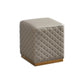 Glam Pouf Ottoman Faux Leather Upholstered Square Ottoman with Metal Legs Square Gray 1 Piece Clearhalo 'furn' 'furn_ottomans_poufs' 'Furniture' 'Living Room Furniture' 'Ottomans & Poufs' 'ottomans_poufs' 6553013