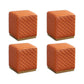 Glam Pouf Ottoman Faux Leather Upholstered Square Ottoman with Metal Legs Square Orange 4 Piece Set Clearhalo 'furn' 'furn_ottomans_poufs' 'Furniture' 'Living Room Furniture' 'Ottomans & Poufs' 'ottomans_poufs' 6553020