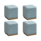 Glam Pouf Ottoman Faux Leather Upholstered Square Ottoman with Metal Legs Square Blue 4 Piece Set Clearhalo 'furn' 'furn_ottomans_poufs' 'Furniture' 'Living Room Furniture' 'Ottomans & Poufs' 'ottomans_poufs' 6553023