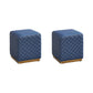 Glam Pouf Ottoman Faux Leather Upholstered Square Ottoman with Metal Legs Square Dark Blue 2 Piece Set Clearhalo 'furn' 'furn_ottomans_poufs' 'Furniture' 'Living Room Furniture' 'Ottomans & Poufs' 'ottomans_poufs' 6553025