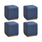Glam Pouf Ottoman Faux Leather Upholstered Square Ottoman with Metal Legs Square Dark Blue 4 Piece Set Clearhalo 'furn' 'furn_ottomans_poufs' 'Furniture' 'Living Room Furniture' 'Ottomans & Poufs' 'ottomans_poufs' 6553026