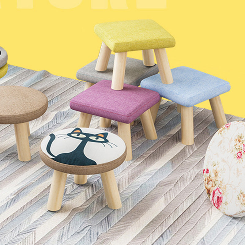 Telaio in legno ottomano in lino di cotone colorato intero ottomano imbottito