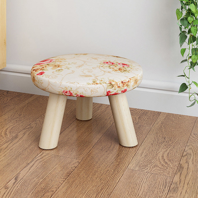 Katoenen linnen ottoman houten frame hele gekleurde hedendaagse gestoffeerde poef