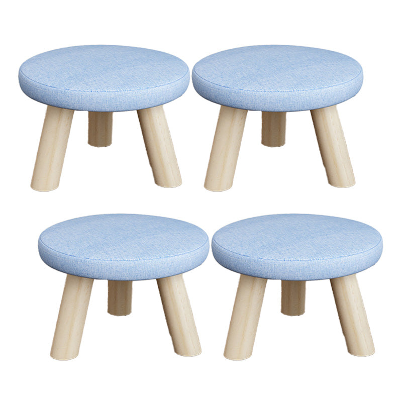 Katoenen linnen ottoman houten frame hele gekleurde hedendaagse gestoffeerde poef