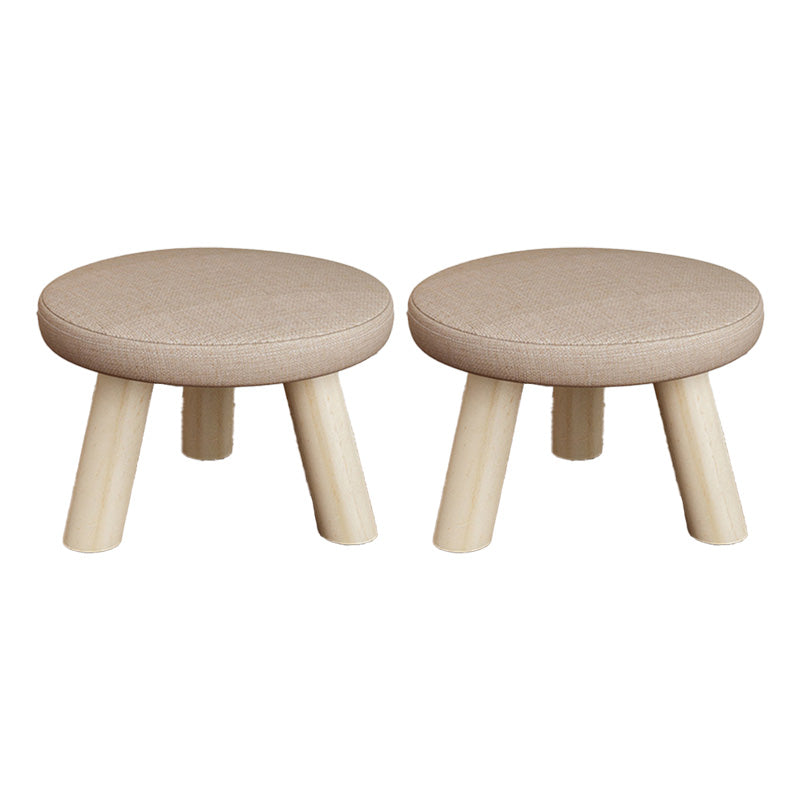 Katoenen linnen ottoman houten frame hele gekleurde hedendaagse gestoffeerde poef