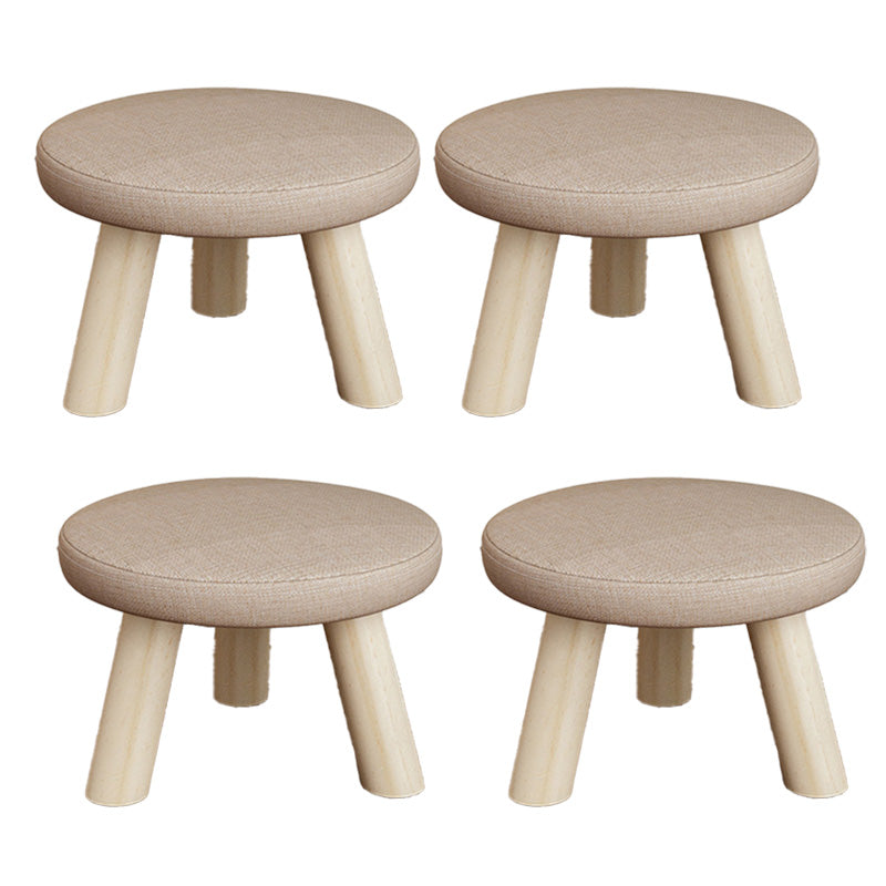 Katoenen linnen ottoman houten frame hele gekleurde hedendaagse gestoffeerde poef