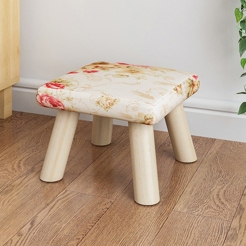 Katoenen linnen ottoman houten frame hele gekleurde hedendaagse gestoffeerde poef