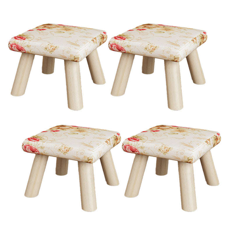 Katoenen linnen ottoman houten frame hele gekleurde hedendaagse gestoffeerde poef