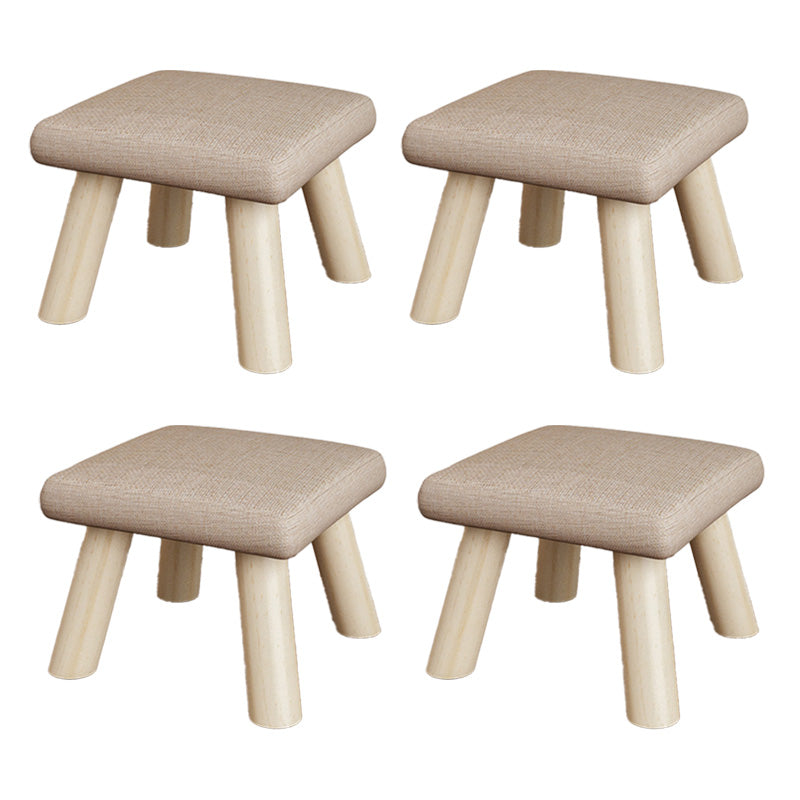 Katoenen linnen ottoman houten frame hele gekleurde hedendaagse gestoffeerde poef