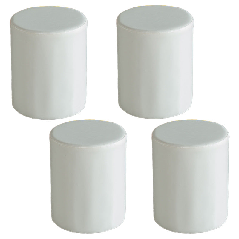 Modern Pouf Ottoman PU Leather Upholstered Solid Color Cylinder Shape Ottoman 14"L x 14"W x 18"H White 4 Piece Set Clearhalo 'furn' 'furn_ottomans_poufs' 'Furniture' 'Living Room Furniture' 'Ottomans & Poufs' 'ottomans_poufs' 6553095