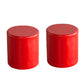 Modern Pouf Ottoman PU Leather Upholstered Solid Color Cylinder Shape Ottoman 14"L x 14"W x 16"H Red 2 Piece Set Clearhalo 'furn' 'furn_ottomans_poufs' 'Furniture' 'Living Room Furniture' 'Ottomans & Poufs' 'ottomans_poufs' 6553098