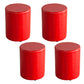 Modern Pouf Ottoman PU Leather Upholstered Solid Color Cylinder Shape Ottoman 14"L x 14"W x 18"H Red 4 Piece Set Clearhalo 'furn' 'furn_ottomans_poufs' 'Furniture' 'Living Room Furniture' 'Ottomans & Poufs' 'ottomans_poufs' 6553104