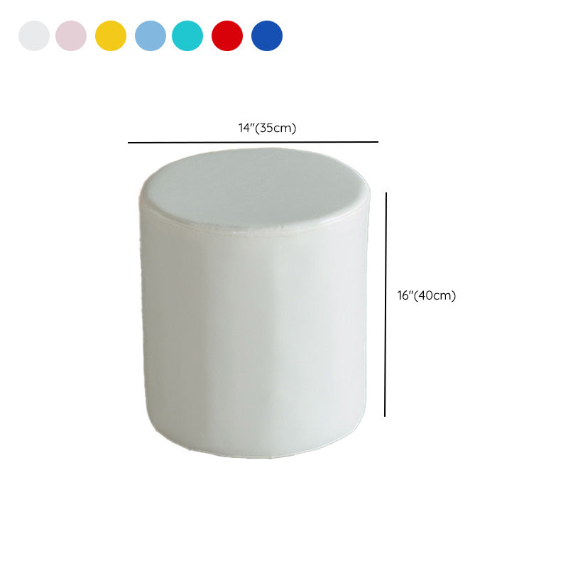 Modern Pouf Ottoman PU Leather Upholstered Solid Color Cylinder Shape Ottoman Clearhalo 'furn' 'furn_ottomans_poufs' 'Furniture' 'Living Room Furniture' 'Ottomans & Poufs' 'ottomans_poufs' 6553135