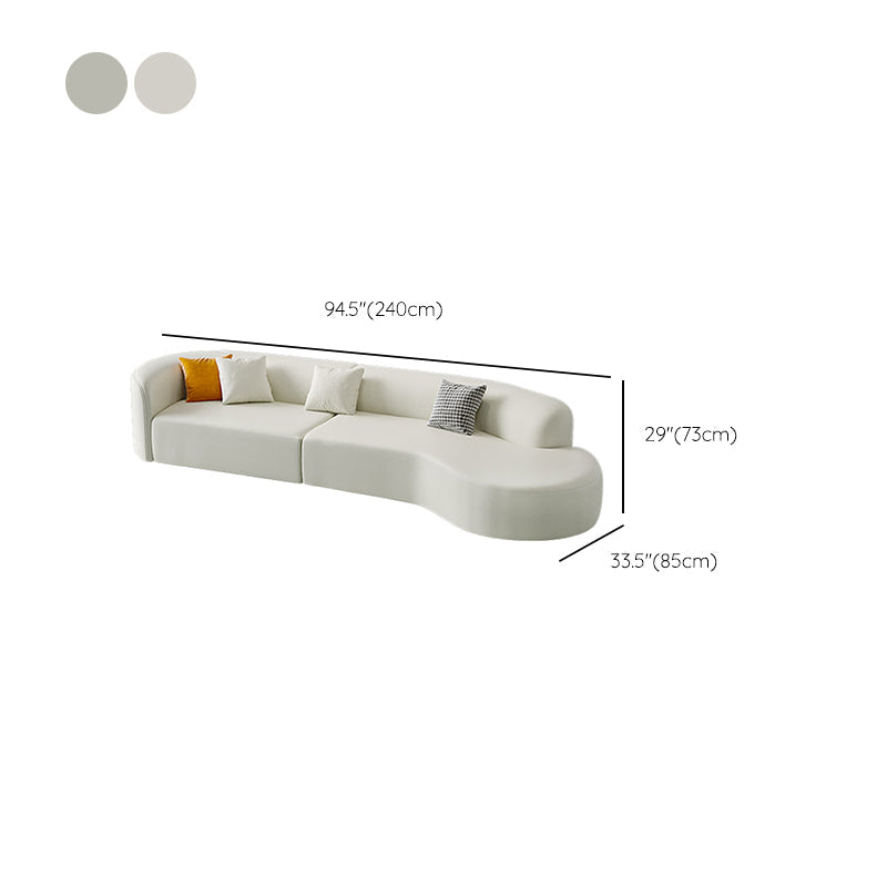 Zeitgenössisches Kunstleder -Sektionssofa mit kindem Rücken in massivem Holz