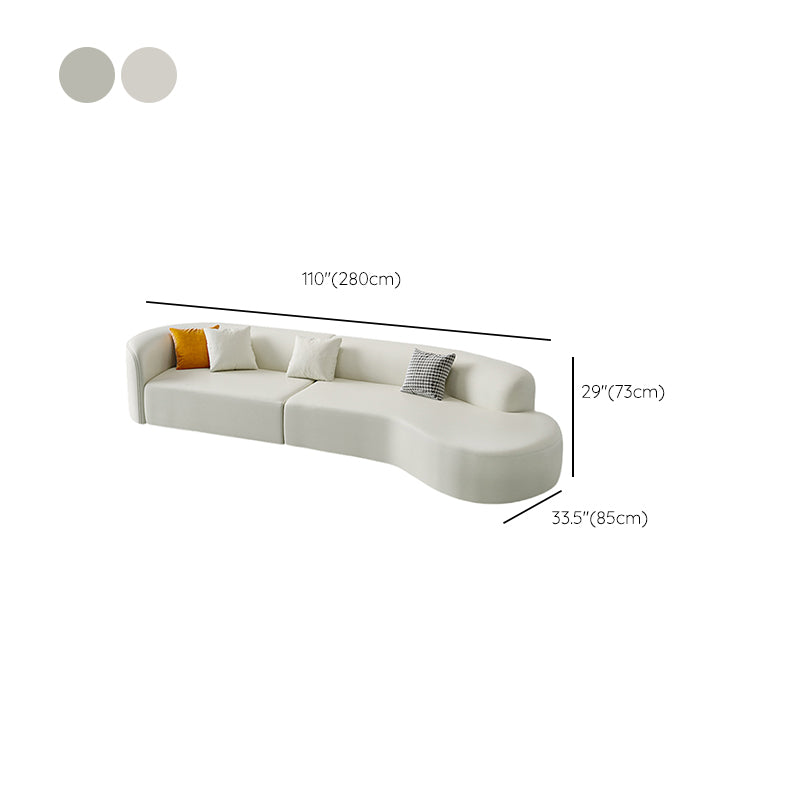 Zeitgenössisches Kunstleder -Sektionssofa mit kindem Rücken in massivem Holz