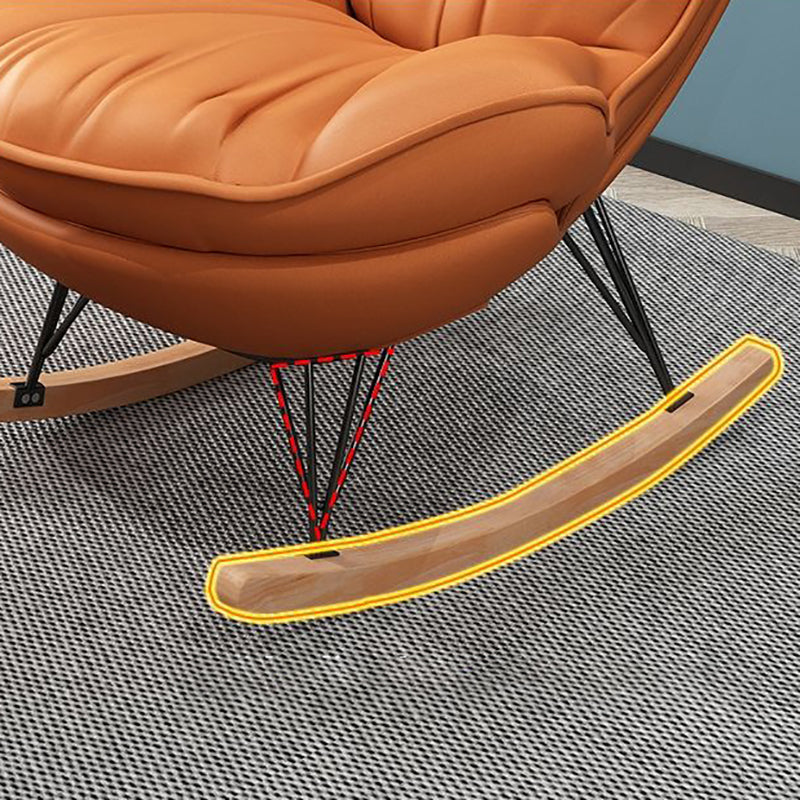 Contemporary Rocking Accent Chair Wingback Antique Finish Rocking Chair ...