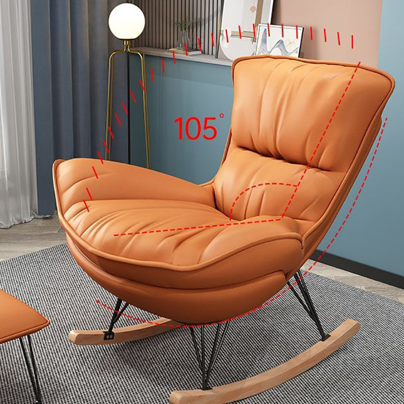 Silla de acento de mecedora contemporánea Wingback Antique Rocking Silla