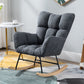 Modern Nursery Sofa Rocking Chair Indoor Rocking Chair with Ottoman Rocking Chair Dark Gray Clearhalo 'Chairs & Seating' 'furn' 'furn_rocking_chairs' 'Furniture' 'Living Room Furniture' 'Rocking Chairs' 'rocking_chairs' 6555489