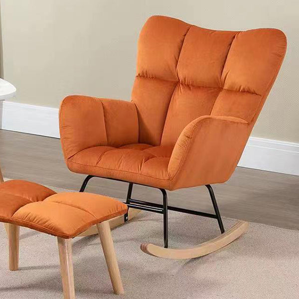 Modern Nursery Sofa Rocking Chair Indoor Rocking Chair with Ottoman Rocking Chair Orange Clearhalo 'Chairs & Seating' 'furn' 'furn_rocking_chairs' 'Furniture' 'Living Room Furniture' 'Rocking Chairs' 'rocking_chairs' 6555494