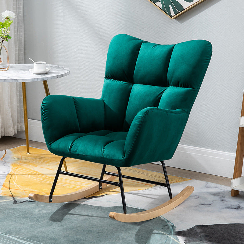 Modern Nursery Sofa Rocking Chair Indoor Rocking Chair with Ottoman Rocking Chair Dark Green Clearhalo 'Chairs & Seating' 'furn' 'furn_rocking_chairs' 'Furniture' 'Living Room Furniture' 'Rocking Chairs' 'rocking_chairs' 6555496