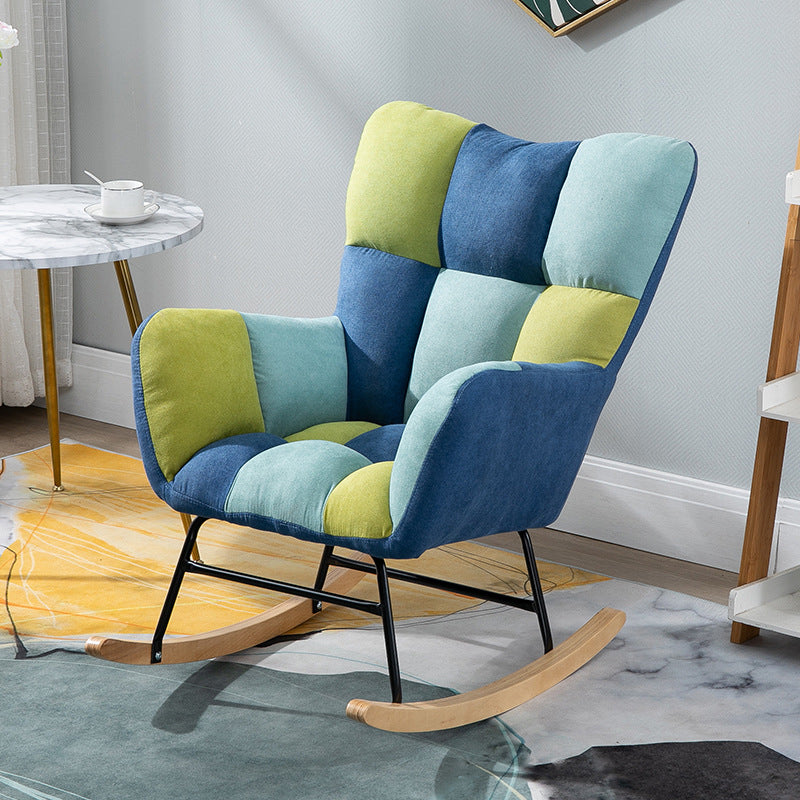 Modern Nursery Sofa Rocking Chair Indoor Rocking Chair with Ottoman Rocking Chair Blue Green Clearhalo 'Chairs & Seating' 'furn' 'furn_rocking_chairs' 'Furniture' 'Living Room Furniture' 'Rocking Chairs' 'rocking_chairs' 6555499