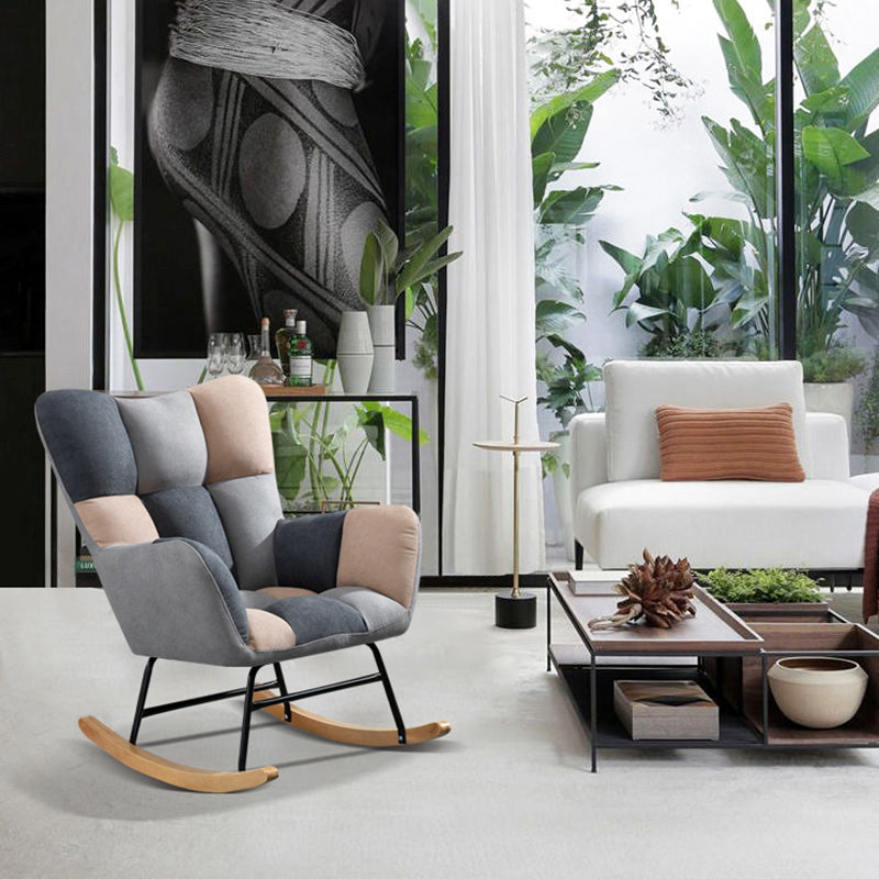 Modern Nursery Sofa Rocking Chair Indoor Rocking Chair with Ottoman Clearhalo 'Chairs & Seating' 'furn' 'furn_rocking_chairs' 'Furniture' 'Living Room Furniture' 'Rocking Chairs' 'rocking_chairs' 6555506