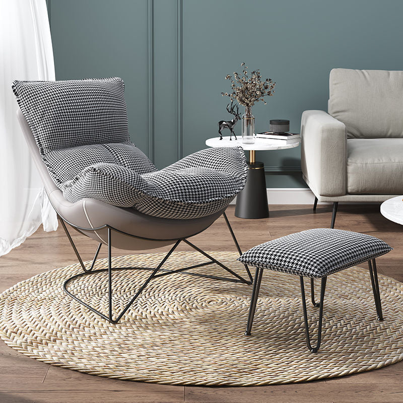 Balkon ligstoel luie schommelstoelen stof zachte gestoffeerde bankstoel