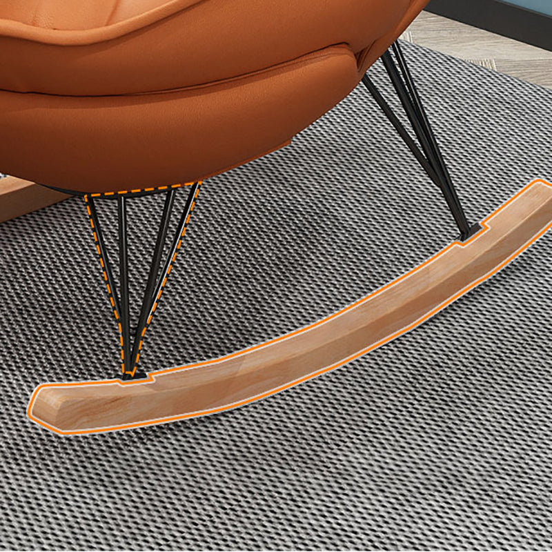 Chaise à bascule moderne pure chaise à bascule de couleur avec des jambes sombres ottoman