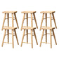 Industrial Armless Backless Counter Stool Wood Bar Stool with Pedal for Cafe Natural 6 Piece Set Short Stool(22"H) Clearhalo 'Bar Furniture' 'Bar Stools' 'bar_stools' 'furn' 'furn_bar_stools' 'Furniture' 'Kitchen & Dining Furniture' 6555654