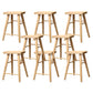 Industrial Armless Backless Counter Stool Wood Bar Stool with Pedal for Cafe Natural 8 Piece Set Short Stool(22"H) Clearhalo 'Bar Furniture' 'Bar Stools' 'bar_stools' 'furn' 'furn_bar_stools' 'Furniture' 'Kitchen & Dining Furniture' 6555657