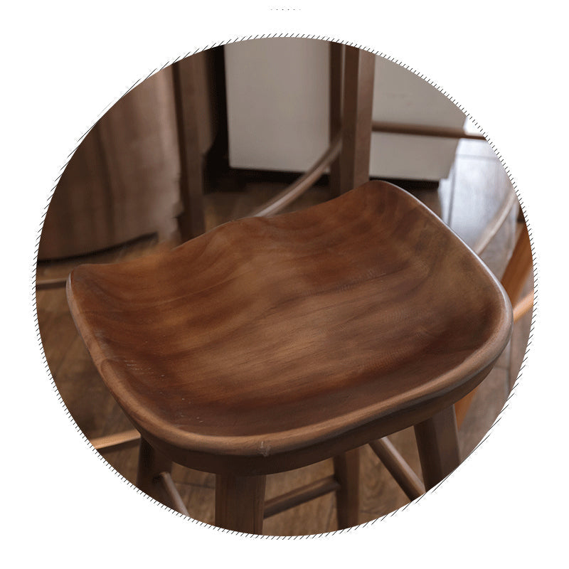 Industrial Armless Backless Counter Stool Wood Bar Stool with Pedal for Cafe Clearhalo 'Bar Furniture' 'Bar Stools' 'bar_stools' 'furn' 'furn_bar_stools' 'Furniture' 'Kitchen & Dining Furniture' 6555659
