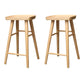 Industrial Armless Backless Counter Stool Wood Bar Stool with Pedal for Cafe Natural 2 Piece Set Counter Stool(26"H) Clearhalo 'Bar Furniture' 'Bar Stools' 'bar_stools' 'furn' 'furn_bar_stools' 'Furniture' 'Kitchen & Dining Furniture' 6555660