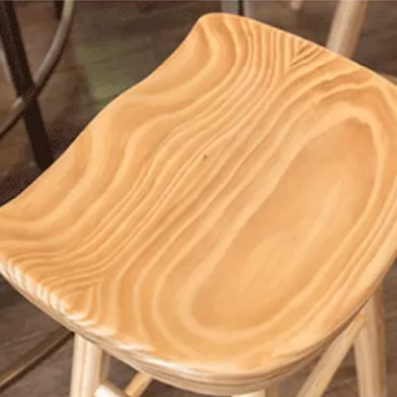 Industrial Armless Backless Counter Stool Wood Bar Stool with Pedal for Cafe Clearhalo 'Bar Furniture' 'Bar Stools' 'bar_stools' 'furn' 'furn_bar_stools' 'Furniture' 'Kitchen & Dining Furniture' 6555663