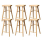 Industrial Armless Backless Counter Stool Wood Bar Stool with Pedal for Cafe Natural 6 Piece Set Counter Stool(26"H) Clearhalo 'Bar Furniture' 'Bar Stools' 'bar_stools' 'furn' 'furn_bar_stools' 'Furniture' 'Kitchen & Dining Furniture' 6555664