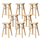 Industrial Armless Backless Counter Stool Wood Bar Stool with Pedal for Cafe Natural 8 Piece Set Counter Stool(26"H) Clearhalo 'Bar Furniture' 'Bar Stools' 'bar_stools' 'furn' 'furn_bar_stools' 'Furniture' 'Kitchen & Dining Furniture' 6555665