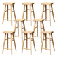 Industrial Armless Backless Counter Stool Wood Bar Stool with Pedal for Cafe Natural 8 Piece Set Bar Stool(30"H) Clearhalo 'Bar Furniture' 'Bar Stools' 'bar_stools' 'furn' 'furn_bar_stools' 'Furniture' 'Kitchen & Dining Furniture' 6555670
