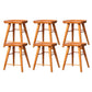 Industrial Armless Backless Counter Stool Wood Bar Stool with Pedal for Cafe Brown 6 Piece Set Short Stool(22"H) Clearhalo 'Bar Furniture' 'Bar Stools' 'bar_stools' 'furn' 'furn_bar_stools' 'Furniture' 'Kitchen & Dining Furniture' 6555673