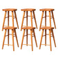 Industrial Armless Backless Counter Stool Wood Bar Stool with Pedal for Cafe Brown 6 Piece Set Counter Stool(26"H) Clearhalo 'Bar Furniture' 'Bar Stools' 'bar_stools' 'furn' 'furn_bar_stools' 'Furniture' 'Kitchen & Dining Furniture' 6555677