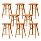 Industrial Armless Backless Counter Stool Wood Bar Stool with Pedal for Cafe Brown 8 Piece Set Counter Stool(26"H) Clearhalo 'Bar Furniture' 'Bar Stools' 'bar_stools' 'furn' 'furn_bar_stools' 'Furniture' 'Kitchen & Dining Furniture' 6555678