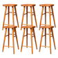 Industrial Armless Backless Counter Stool Wood Bar Stool with Pedal for Cafe Brown 6 Piece Set Bar Stool(30"H) Clearhalo 'Bar Furniture' 'Bar Stools' 'bar_stools' 'furn' 'furn_bar_stools' 'Furniture' 'Kitchen & Dining Furniture' 6555681