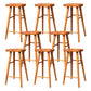 Industrial Armless Backless Counter Stool Wood Bar Stool with Pedal for Cafe Brown 8 Piece Set Bar Stool(30"H) Clearhalo 'Bar Furniture' 'Bar Stools' 'bar_stools' 'furn' 'furn_bar_stools' 'Furniture' 'Kitchen & Dining Furniture' 6555682