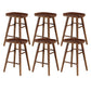 Industrial Armless Backless Counter Stool Wood Bar Stool with Pedal for Cafe Dark Walnut 6 Piece Set Short Stool(22"H) Clearhalo 'Bar Furniture' 'Bar Stools' 'bar_stools' 'furn' 'furn_bar_stools' 'Furniture' 'Kitchen & Dining Furniture' 6555685